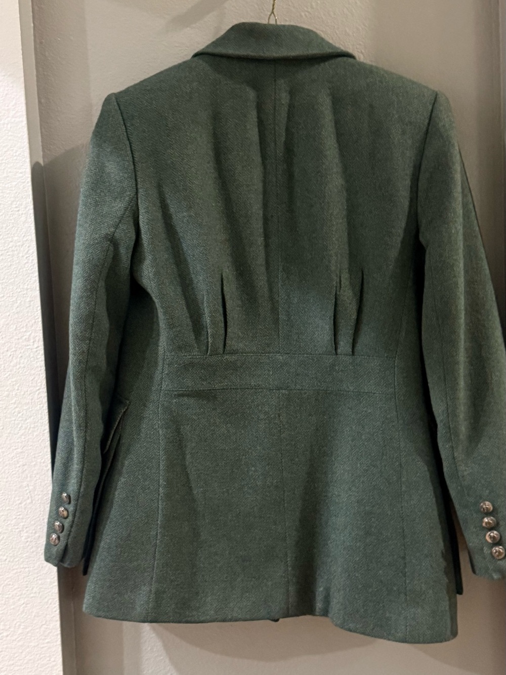 Vintage Ralph Lauren Equestrian Green Herringbone Tweed Single-breasted Blazer - Picture 3 of 6